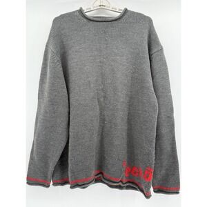 Vintage Ecko Unltd Sweater Mens XL Roll Neck Oarsman Big‎ Spell Out Gray